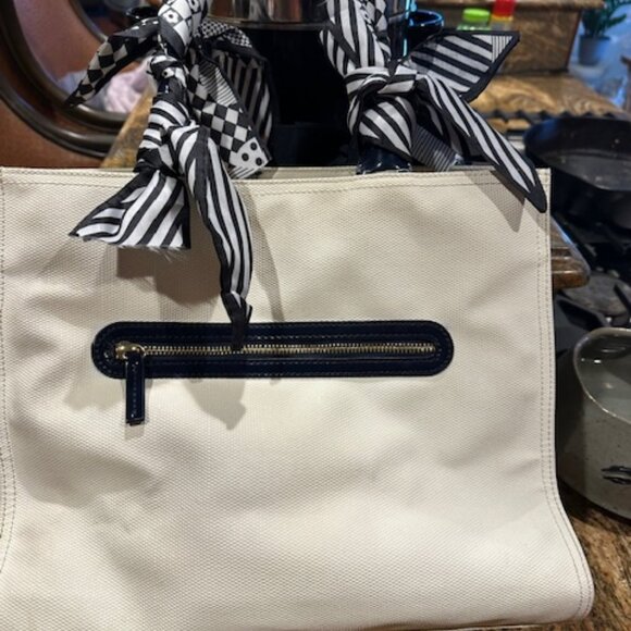 Brighton My Flat in London Jeweled Coated Canvas/Leather CORNICHE SQUARE Tote - Picture 2 of 9